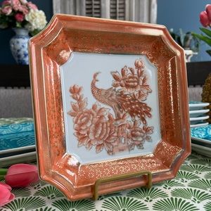 Hand painted Andrea by Sadek Peacock Plate